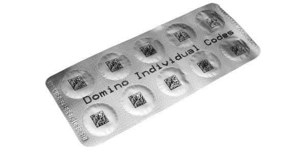 esempio di stampa diretta di qr code su blister per prodotti farmaceutici