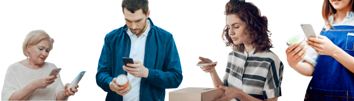 esempi di scansione consumatori di codici qr su smart packaging
