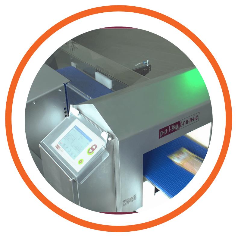 sistema di ispezione e controllo rilevatore metalli in alimenti pulsotronic