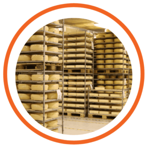 1 - forme di formaggio nello stabilimento Skånemejerier