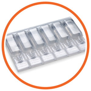 esempio codifica su packaging farmaceutico in plastica con marcatore laser da 100 watt
