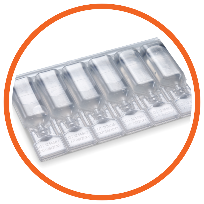 esempio codifica su packaging farmaceutico in plastica con marcatore laser da 100 watt